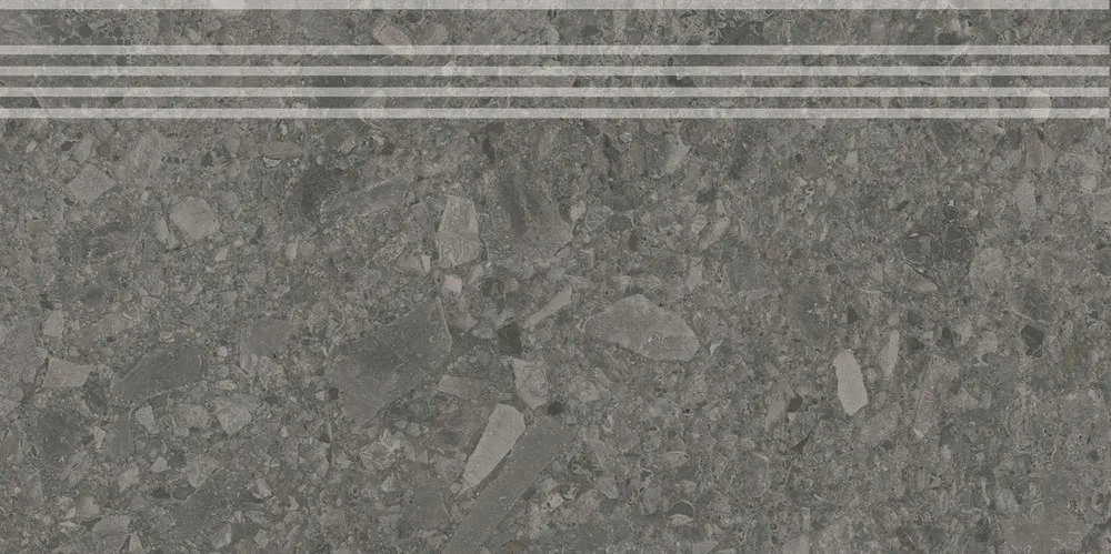 Керамогранит Ступень Kerama Marazzi Чеппо ди Гре Антрацит Матовая Обрезная 30x60x0.9
